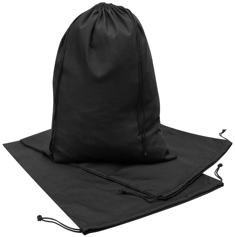 DR Black Cotton Drawstring Bags with Double String, For Pantry Gifts Kitchen Wardrobe (12 x 16 inch - 6 pack) - Image 3